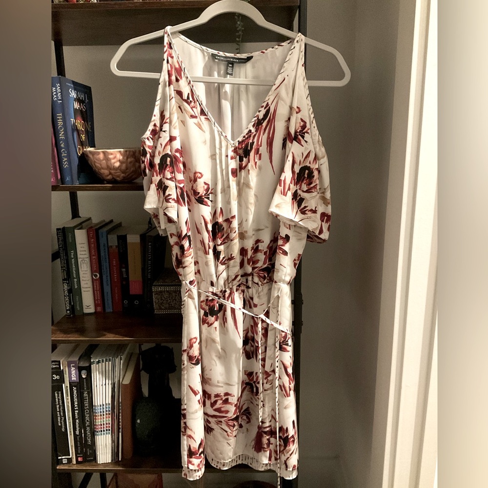 White House Black Market white floral business casual dress